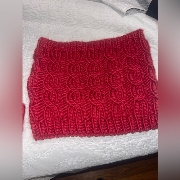 Ellen Tracy Knit Pom Pom Hat and Cowl Scarf Set - Picture 2 of 5